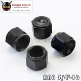 4Pcs 8-An An8 Anodized Aluminum Adapter Female Flare Cap /Plug/ Nut Fitting Bk