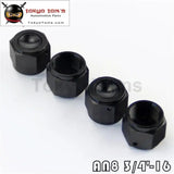 4Pcs 8-An An8 Anodized Aluminum Adapter Female Flare Cap /Plug/ Nut Fitting Bk