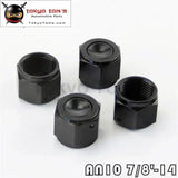 4Pcs Anodized Aluminum 10-An AN10 Adapter Female Flare Cap /Plug/ Nut Fitting Bk