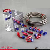 2 Litre Polished Comp Stylelete Fuel Surge Tank Swirl Pot System W/ Oil Hose+ Fittings