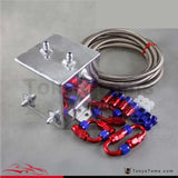 2 Litre Polished Comp Stylelete Fuel Surge Tank Swirl Pot System W/ Oil Hose+ Fittings