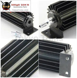 18" Inch Aluminum Finned Transmission Single Pass Oil Cooler W/ Oil Line Hose Bk