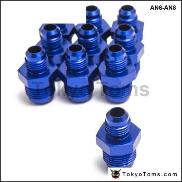 10PSC/LOT HOSE END FITTING / Oil cooler fitting AN6-AN8 fitting for braided stainless steel hose (blue,H Q) TK-FITTING AN6-AN8