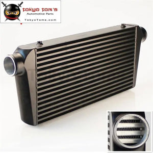 3'' In/Outlet Polished Alloy Front Mount Intercooler 24" *12" *3" Bar And Plate B