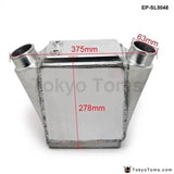 Universal Aluminum 15" X 11" X 4.5" Bar & Plate Front Mount Water-To-Air Intercooler Inlet/Outlet: 2.5" - Tokyo Tom's