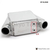 Universal Aluminum 15" X 11" X 4.5" Bar & Plate Front Mount Water-To-Air Intercooler Inlet/Outlet: 2.5" - Tokyo Tom's