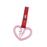 Pink Broken Heart Tsurikawa Pink PVC Strap