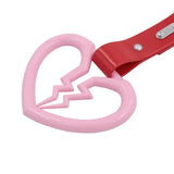 Pink Broken Heart Tsurikawa Pink PVC Strap