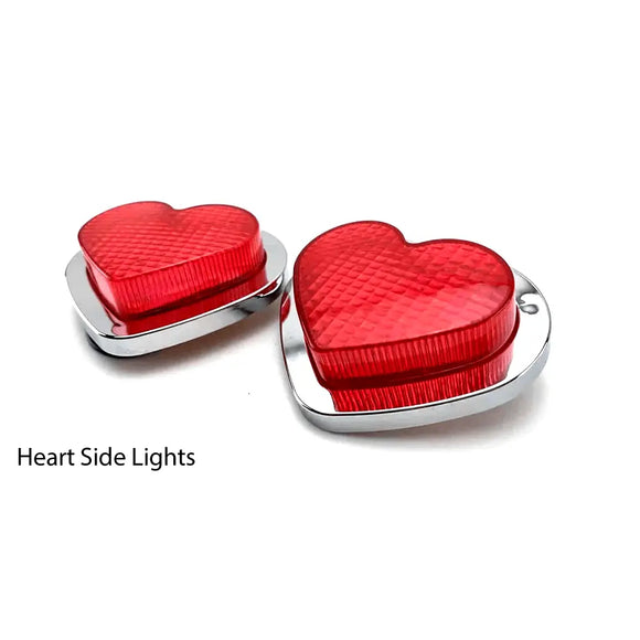 Pink LED Heart Shape Side Marker Indicators (Pair)