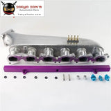 Polished Air Intake Manifold + Purple Fuel Rail Fits For Nissan Prtrol 4.8L Machined