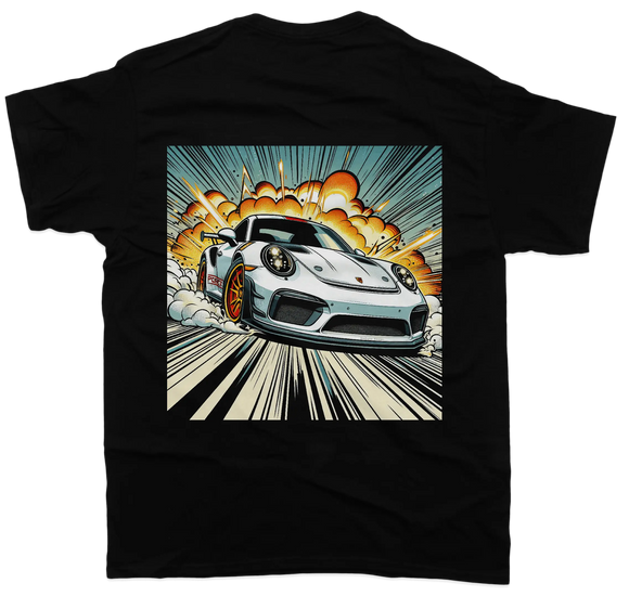 Porsche Comic T-Shirt - Unisex - Car Enthusiast - Drifting Drag JDM