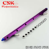 Upgrade Top Feed Fuel Injector Rail Fits For Nissan Skyline R32 R33 Rb25Det GTs Black/Purple - Tokyo Tom's