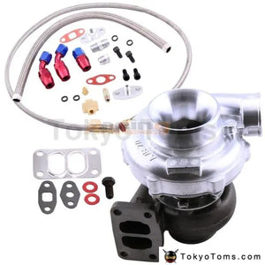 Universal T70 Turbo Turbocharger T3 .82 A/R Oil Drain Return FEED Line Kit A/R com .82 turbine .70 V-Band Flange 550HP