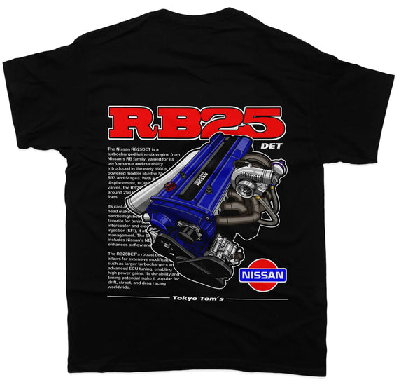 RB25 Det Nissan T-Shirt - Unisex - Car Enthusiast - Drifting Drag JDM