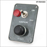 Racing Car Engine Start Button + 1 Toggle Switch Ignition Switch Panel Drift 12V Carbon Fiber - Tokyo Tom's