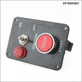 Racing Car Engine Start Button + 1 Toggle Switch Panel Drift 12V Carbon Fiber - Tokyo Tom's