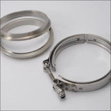 Racing Car T304 Stainless Steel V Band Clamp Flange Assembly For Exhaust Turbo Wastegate 4.5" Od Pipe - Tokyo Tom's