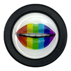 Rainbow Lips Horn Button