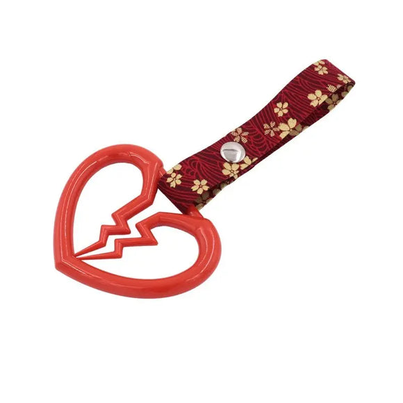 Red Broken Heart Tsurikawa Red Blossom Strap