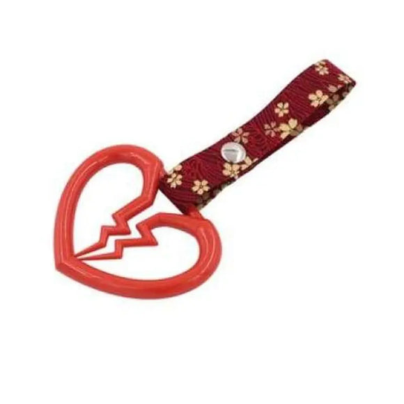 Red Broken Heart Tsurikawa Red Blossom Strap