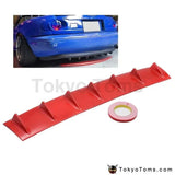 Red Car Rear Bumper Lip Diffuser 7 Fin Shark Bumper Spoiler Lip Splitter for Universal - Tokyo Tom's