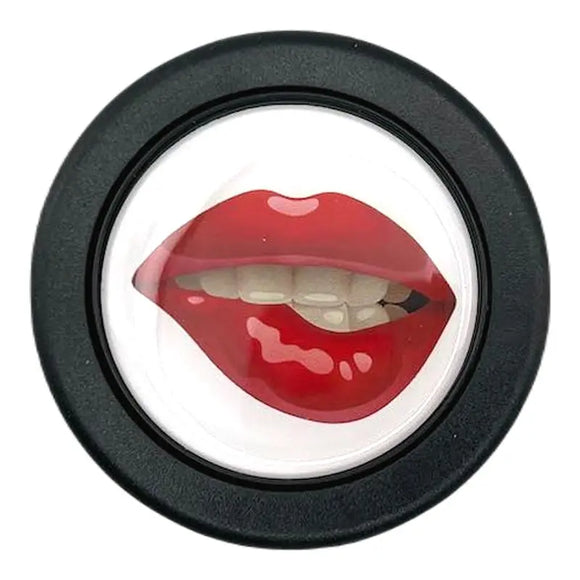 Red Lips Horn Button