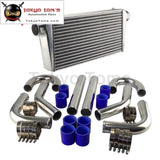 600mm*300mm*76mm Front Mount Turbo Intercooler + 3" Aluminum Piping Hose Clamps Kit Black/Blue/Red