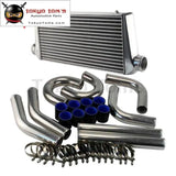 600mm*300mm*76mm Front Mount Turbo Intercooler + 3" Aluminum Piping Hose Clamps Kit Black/Blue/Red