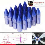 20Pcs Spiked Extended Tuner 60mm Lug Nuts Wheels / Rims M12X1.25 Aluminum Blue/ Black / Red