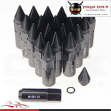 20Pcs Spiked Extended Tuner 60mm Lug Nuts Wheels / Rims M12X1.25 Aluminum Blue/ Black / Red