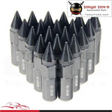 20Pcs Spiked Extended Tuner 60mm Lug Nuts Wheels / Rims M12X1.25 Aluminum Blue/ Black / Red