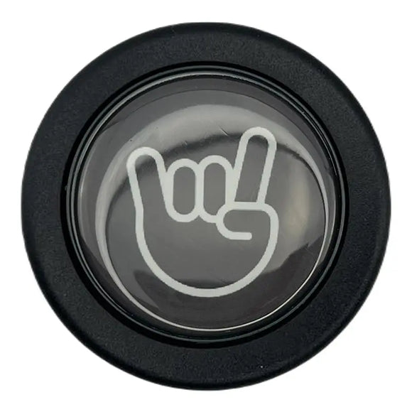 Rock Hand Horn Button