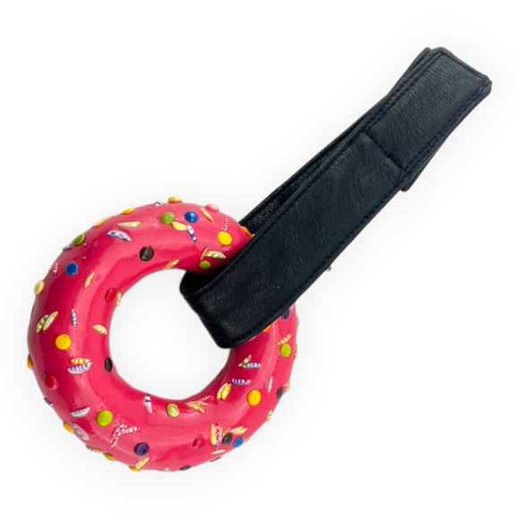 TOKYO TOM'S GRAPE PURPLE GLAZE  DONUT HANG RING WITH ASSORTED SPRINKLES