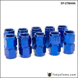 10Pcs/Set Blue An6 Universal Fuel Oil Fitting Aluminum Hose End Adaptor 2 Side Female Fitting