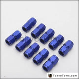 10Pcs/Set Blue An6 Universal Fuel Oil Fitting Aluminum Hose End Adaptor 2 Side Female Fitting