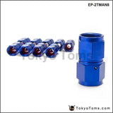 10Pcs/Set Blue An8 Universal Swivel Oil Fuel Line Hose End 2-Side Female Fitting