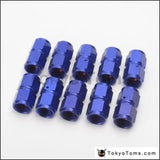 10Pcs/Set Blue An8 Universal Swivel Oil Fuel Line Hose End 2-Side Female Fitting