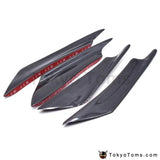 4pcs/Set Carbon Look Car Body Spoiler Canards Valence Chin Front Bumper Lip Diffuser Splitter Fins