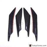 4pcs/Set Carbon Look Car Body Spoiler Canards Valence Chin Front Bumper Lip Diffuser Splitter Fins