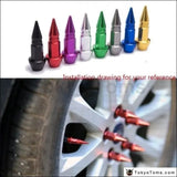 4Pcs/Set Spike Shape Auto Bicycle Tire Valve Cap Valve Stem Caps Wheel Rims Lug Nuts - Tokyo Tom's