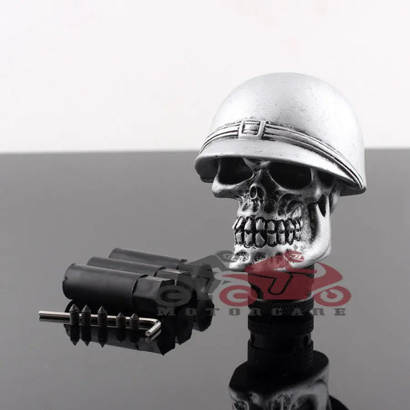 Silver Human Skull Head Gear Shifter