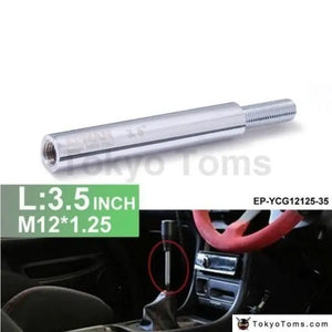 Silver Shift Knob Extension For Manual Gear Shifter Lever 3.5In M12X1.25 - Tokyo Tom's