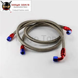 55" / 63" 10An Nylon Steel Braided Oil Filter Hose Oil Fuel Line W/ Fittings Black / Silver