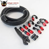 5M An6 Stainless Steel / Nylon Hose Line Fitting Adaptor Kit + Wrench Tools Spanner Black/Silver