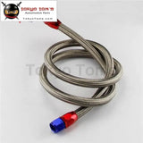 63" 10An Stainless Steel Ss Braided Oil Fuel Line Hose Fitting End Adapter Black / Silver