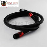 63" 8An N/S Nylon Steel Braided Oil Cooler Filter Hose Oil Fuel Line + Fittings Black / Silver