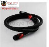 63" 8An N/S Nylon Steel Braided Oil Cooler Filter Hose Oil Fuel Line + Fittings Black / Silver