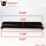 18" Inch Aluminum Finned Transmission Double Pass Oil Cooler Universal Fit Black / Silver