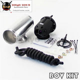 2.25" Straight Flange Pipe Adapter + Adjustable Sqv Blow Off Valve Bov Ii 2 Black / Silver