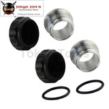 2Pcs  1" 25.4mm Aluminium Weld On Filler Neck And Cap Oil, Fuel, Water Tank Black /Silver